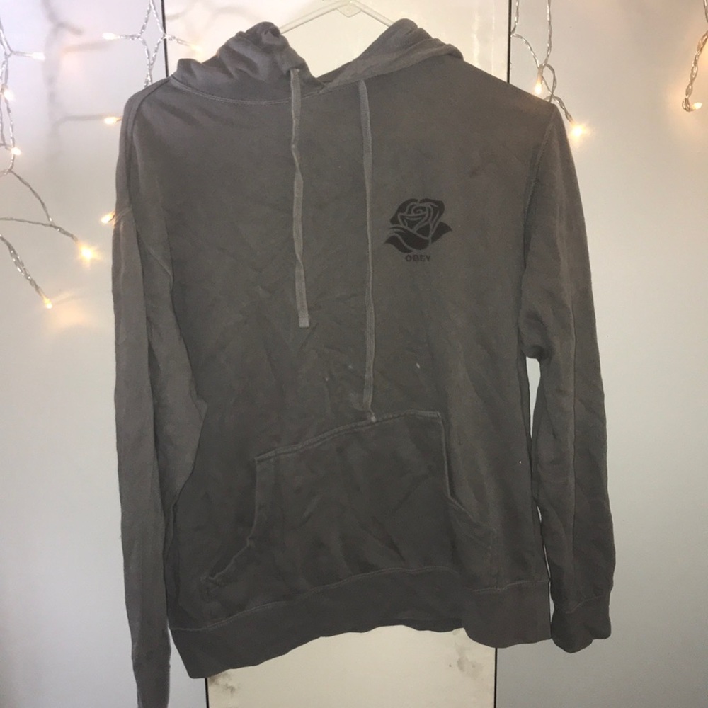 grey obey hoodie
